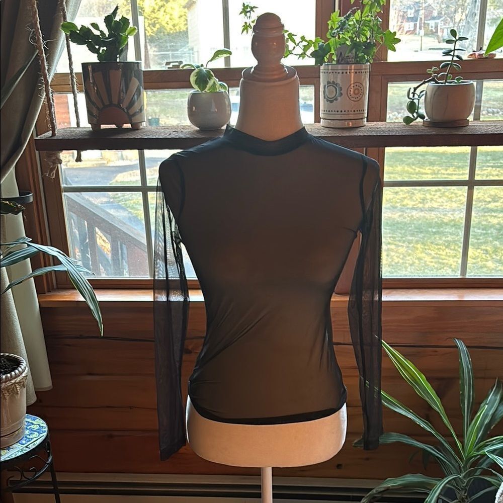 Sheer Black Long Sleeve Top
